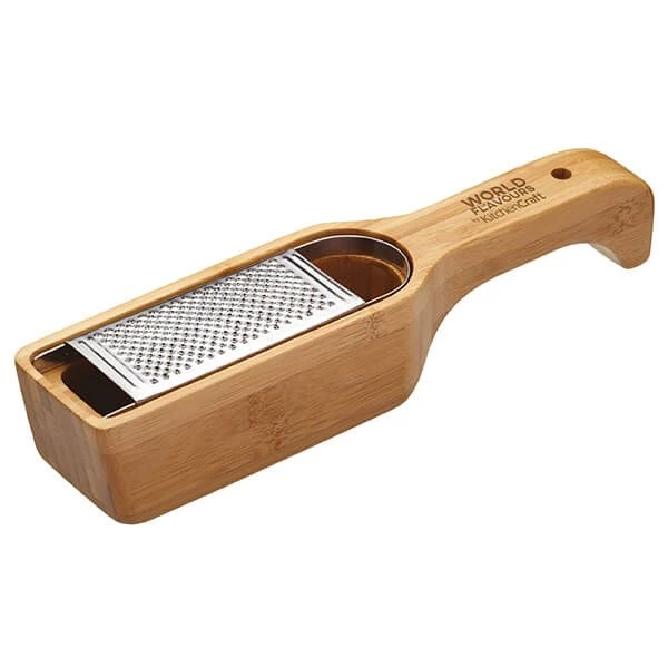 World Of Flavours Italian Bamboo Grater With Holder 1 World Of Flavours Italian Bamboo Grater With Holder