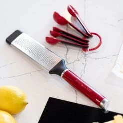 KitchenAid Etched Stainless Steel Two-Way Fine Cheese Grater Empire Red 8 KitchenAid Etched Stainless Steel Two-Way Fine Cheese Grater Empire Red -KITCHEN GADGETS Store KAG321OHERE KitchenAid Etched Stainless Steel Fine Cheese Grater Empire Red 2