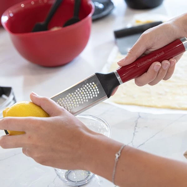 KitchenAid Etched Stainless Steel Two-Way Fine Cheese Grater Empire Red 5 KitchenAid Etched Stainless Steel Two-Way Fine Cheese Grater Empire Red - Image 5