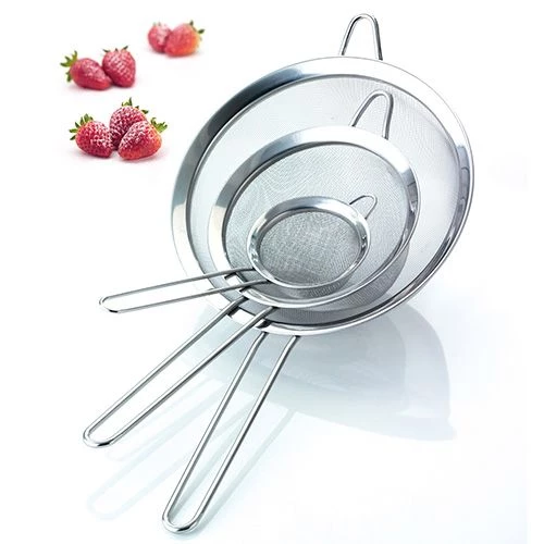 KitchenCraft Set Of Three Stainless Steel Fine Mesh Round Sieves 2 KitchenCraft Set Of Three Stainless Steel Fine Mesh Round Sieves - Image 2