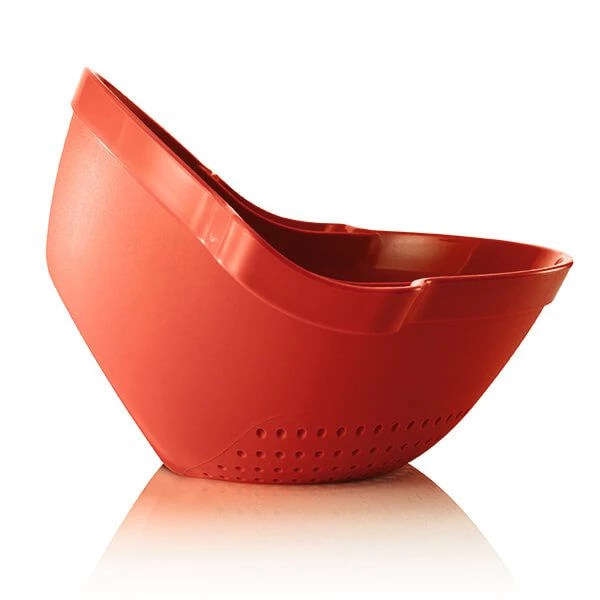 Zeal Drain & Serve Colander Red 1 Zeal Drain & Serve Colander Red