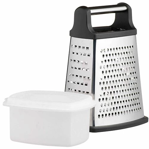 MasterClass Master Class Stainless Steel Four Sided Box Grater With Collecting Box 23cm 2 MasterClass Master Class Stainless Steel Four Sided Box Grater With Collecting Box 23cm - Image 2