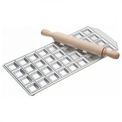 World Of Flavours Imperia Thirty-Six Hole Ravioli Tray And Rolling Pin