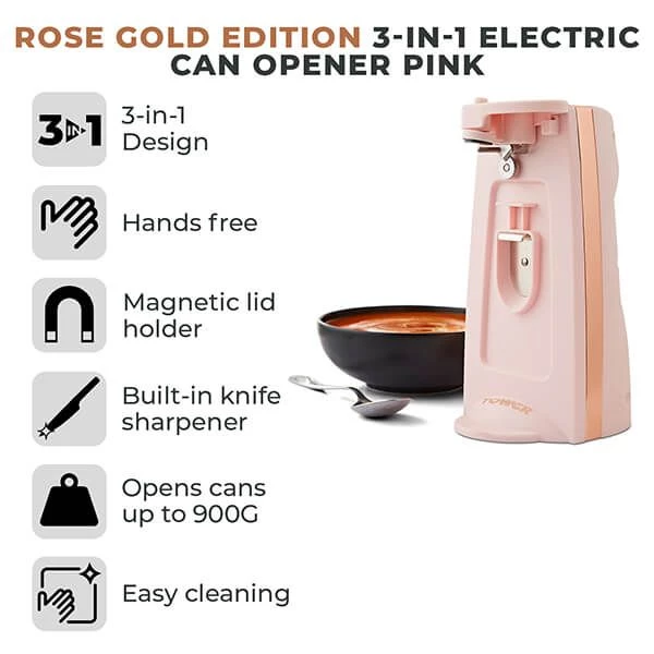 Tower Cavaletto Electric Can Opener Pink 6 Tower Cavaletto Electric Can Opener Pink - Image 6